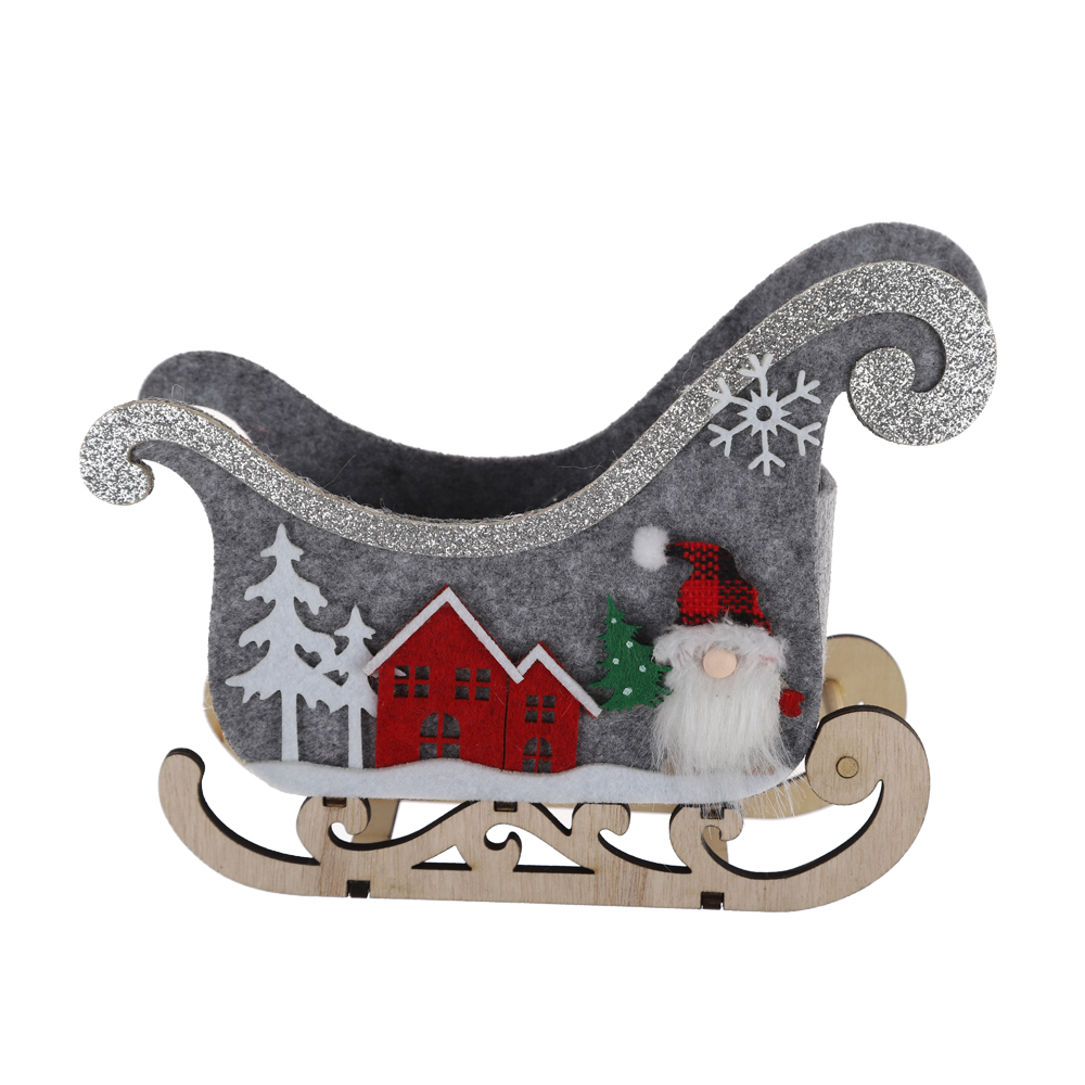 Christmas Sleigh Xmas Sleigh Figurine Christmas Ornament Desktop Sleigh Holiday Exquisite Sleigh Christmas Decor 1