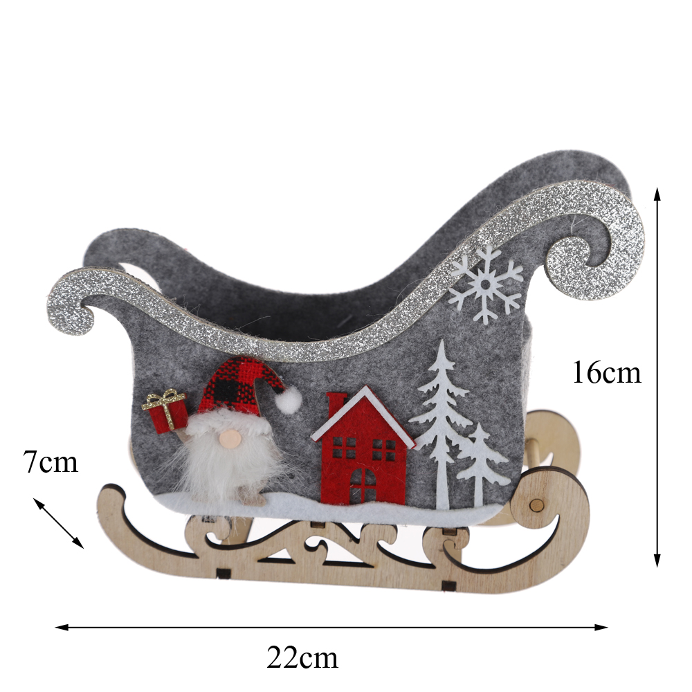 Christmas Sleigh Xmas Sleigh Figurine Christmas Ornament Desktop Sleigh Holiday Exquisite Sleigh Christmas Decor 3