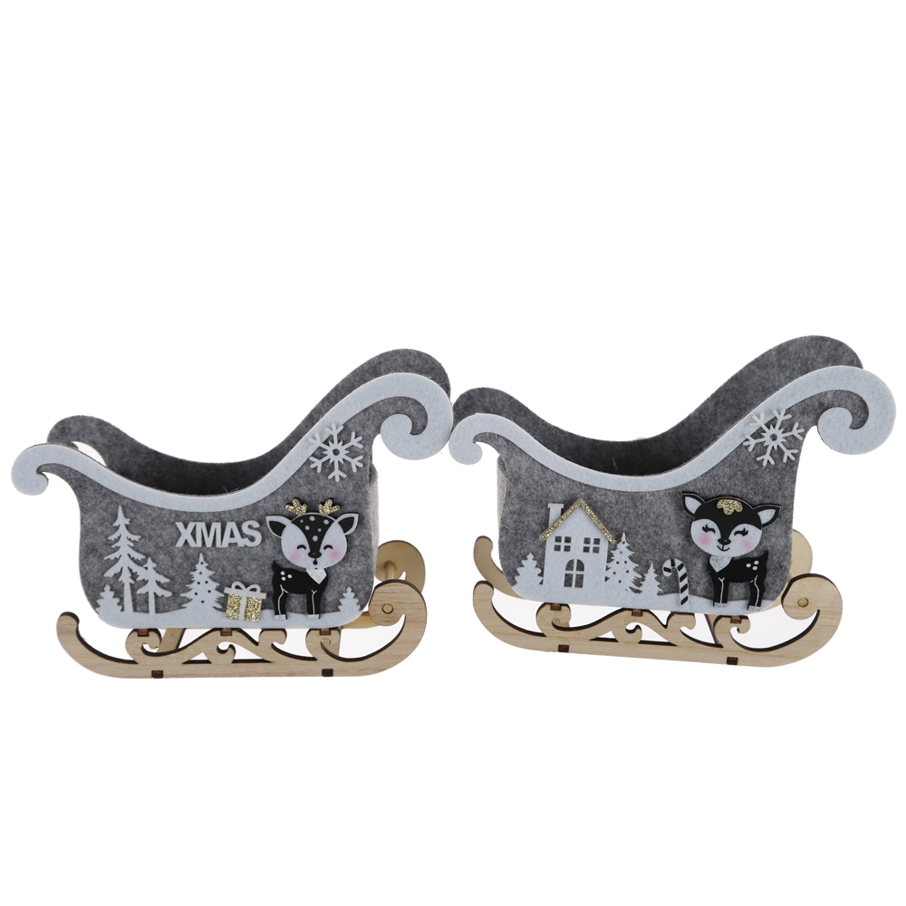 Christmas Sleigh Xmas Sleigh Figurine Christmas Ornament Desktop Sleigh Holiday Exquisite Sleigh Christmas Decor 5