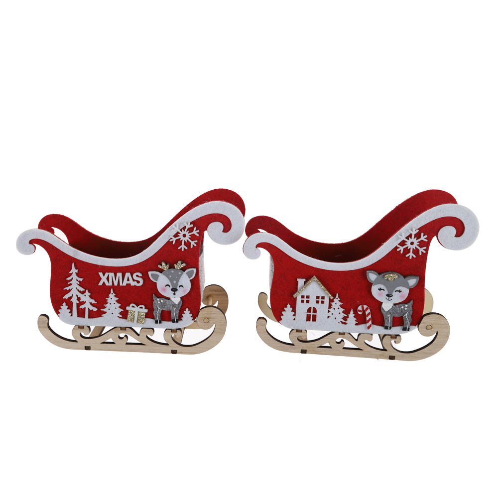 Christmas Sleigh Xmas Sleigh Figurine Christmas Ornament Desktop Sleigh Holiday Exquisite Sleigh Christmas Decor 4