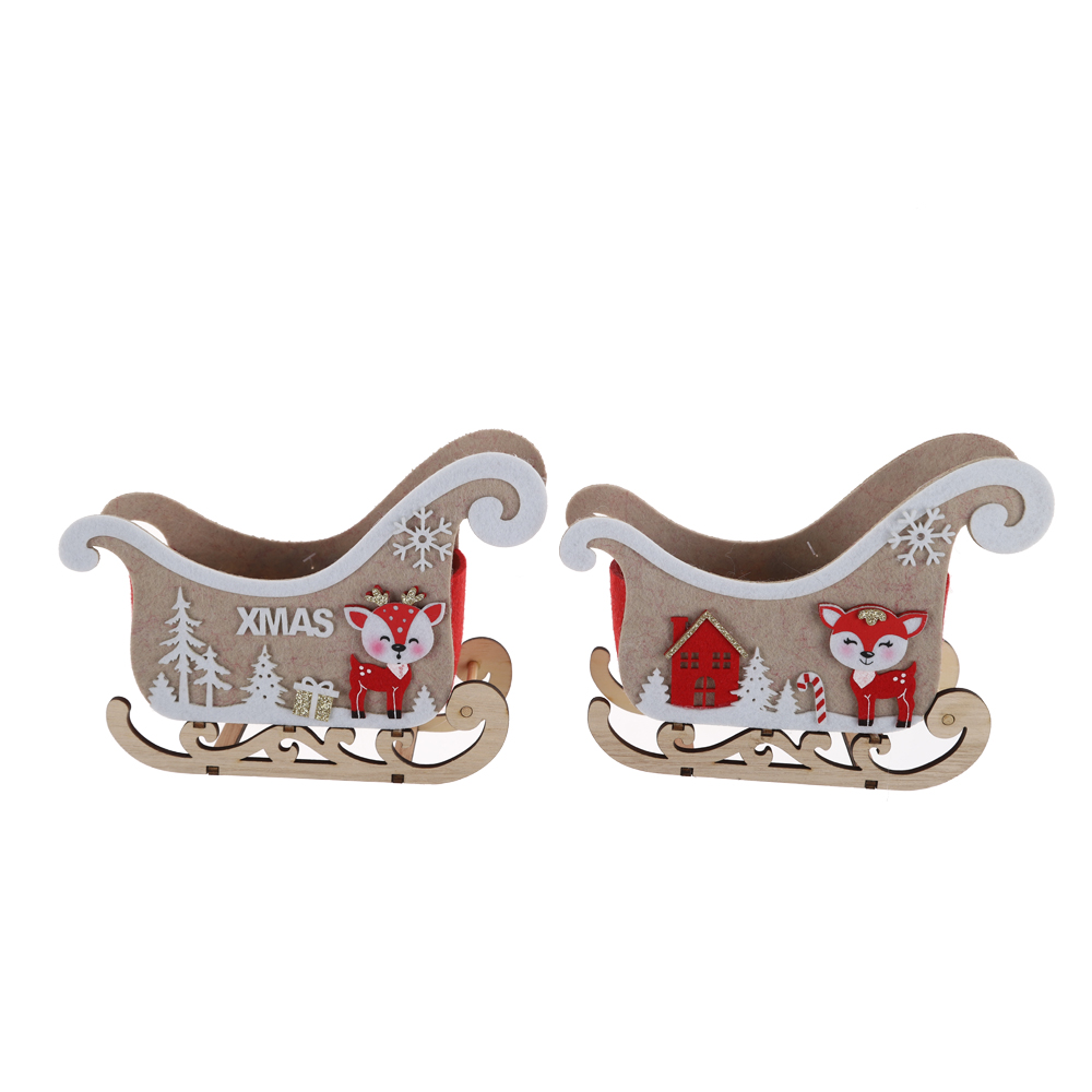 Christmas Sleigh Xmas Sleigh Figurine Christmas Ornament Desktop Sleigh Holiday Exquisite Sleigh Christmas Decor 6