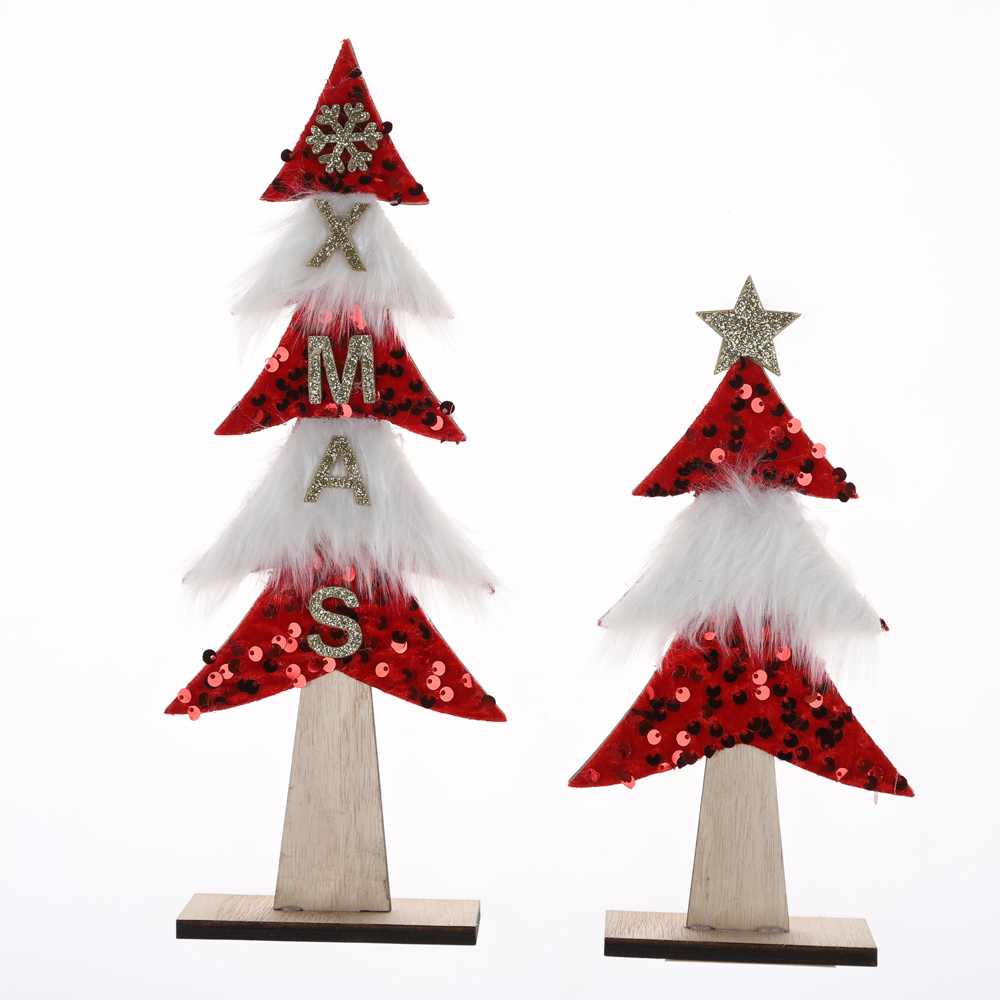 DIY Mini Wooden Table Top Christmas Tree Ornaments Display Xmas Decor Party Supplies 4
