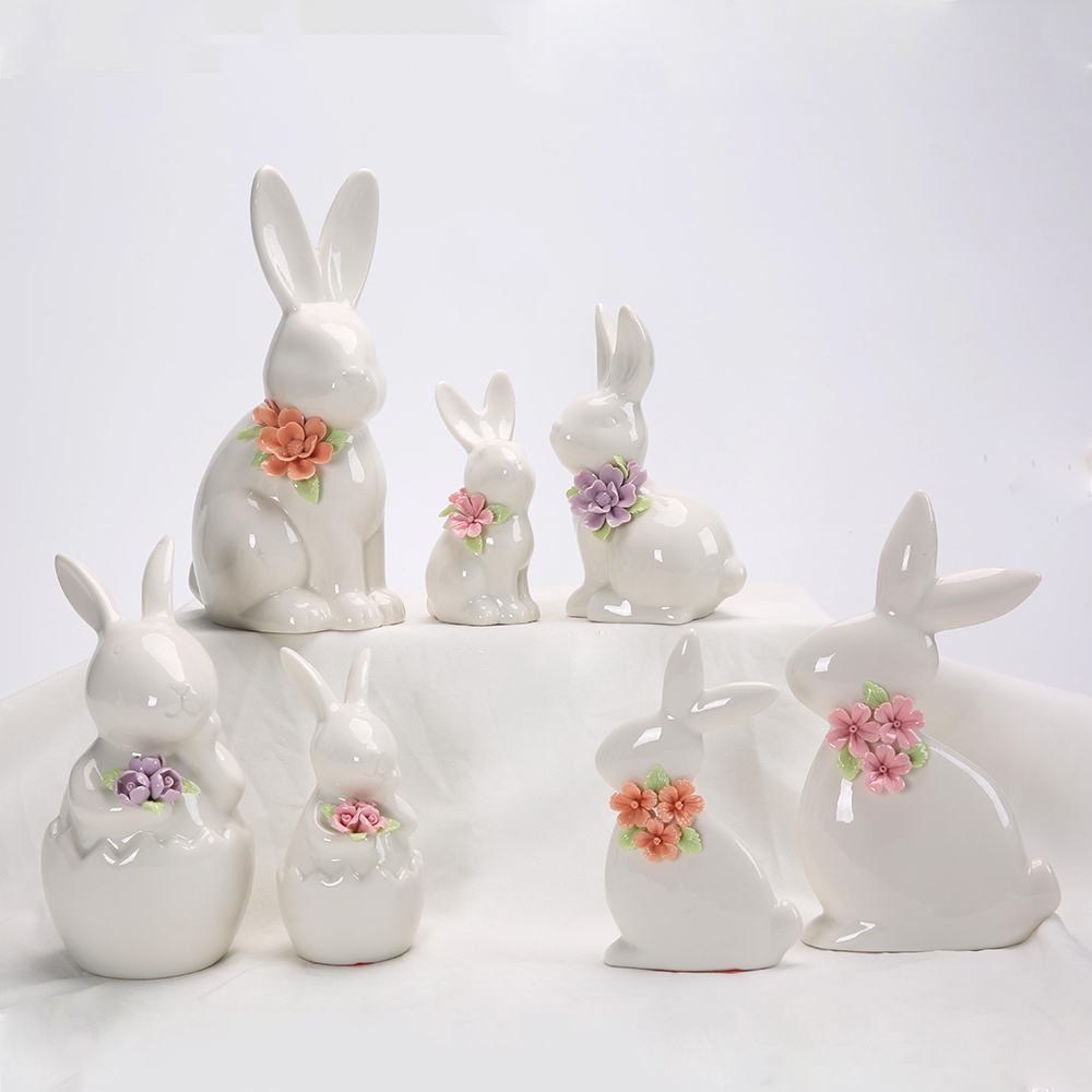 Ostern Frühling Garten Party Tischdekoration Eier Karotten Kaninchen Keramik Ornamente 1