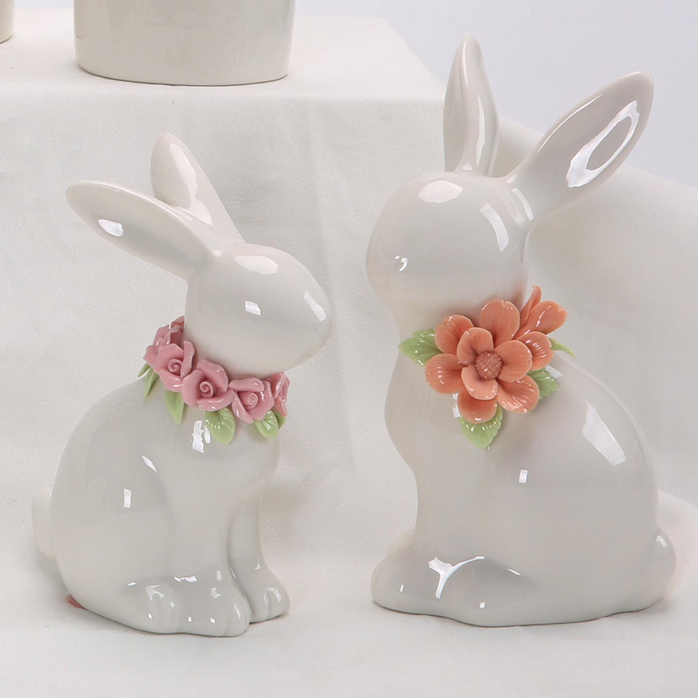 Ostern Frühling Garten Party Tischdekoration Eier Karotten Kaninchen Keramik Ornamente 3