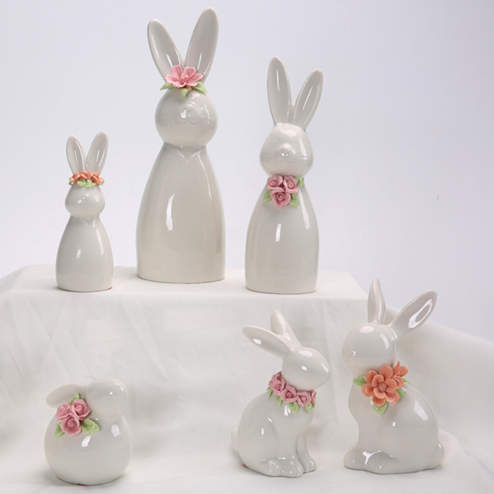 Ostern Frühling Garten Party Tischdekoration Eier Karotten Kaninchen Keramik Ornamente 6