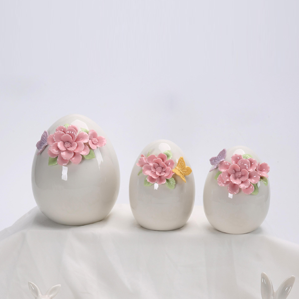 Ostern Frühling Garten Party Tischdekoration Eier Blumen Vögel Keramik Ornamente 4