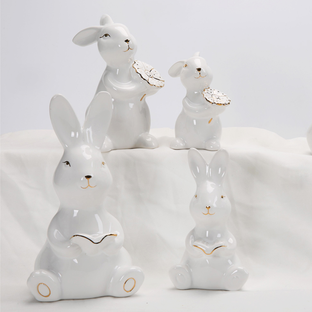 Osterhasen Dekorationen Frühling Home Decor Hasen Figuren Keramik Kaninchen Figur 2