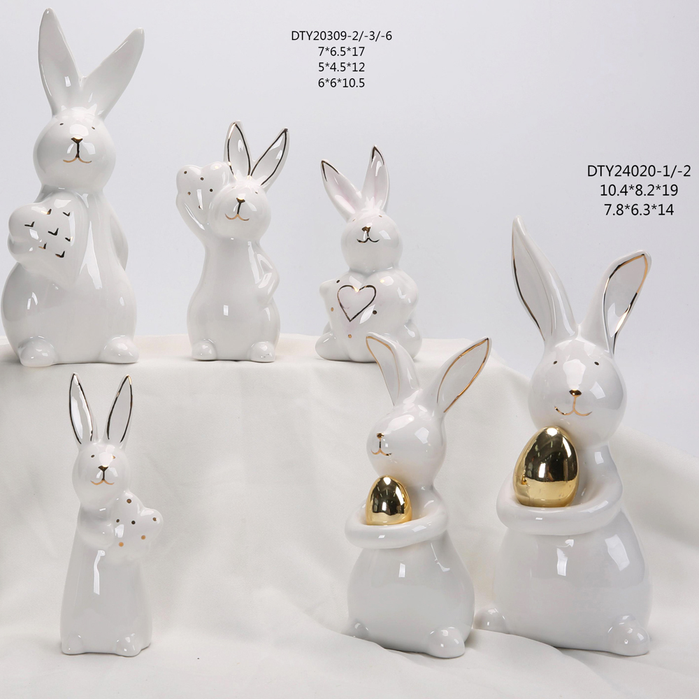 Osterhasen Dekorationen Frühling Home Decor Hasen Figuren Keramik Kaninchen Figur 5