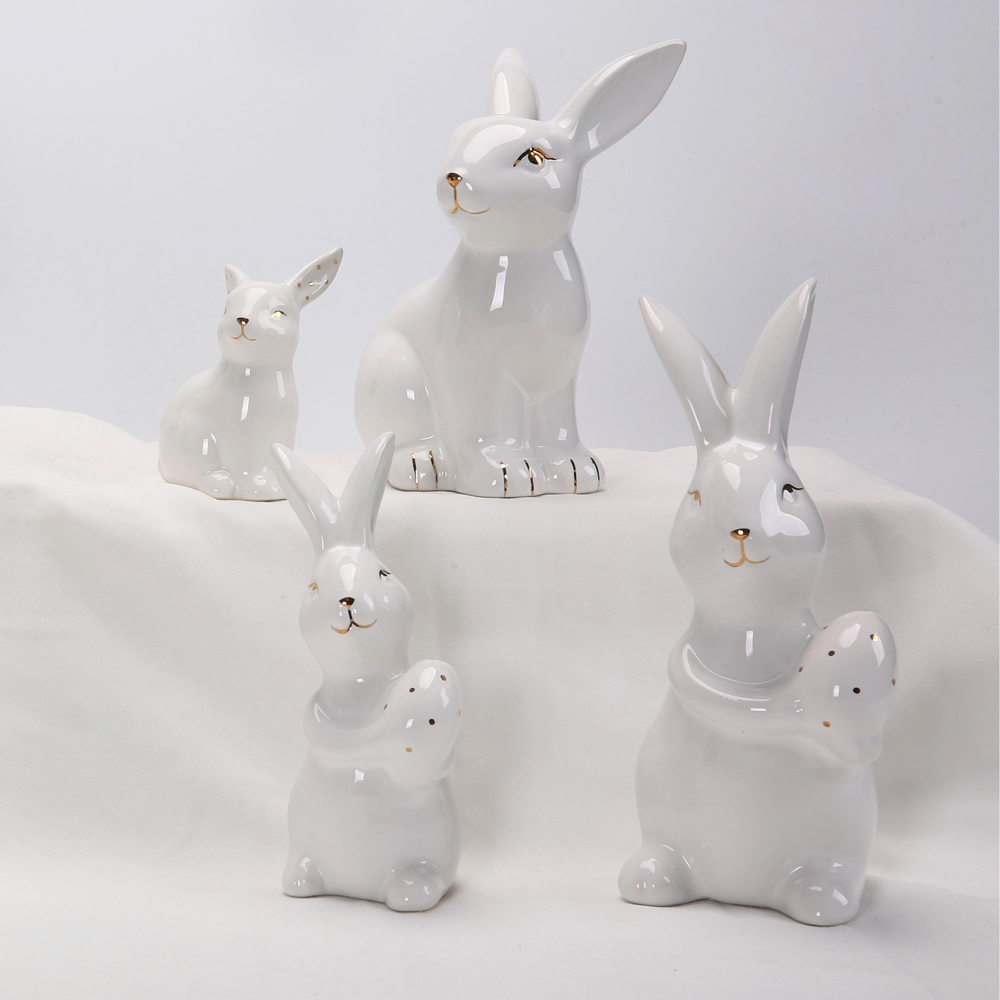 Osterhasen Dekorationen Frühling Home Decor Hasen Figuren Keramik Kaninchen Figur 6