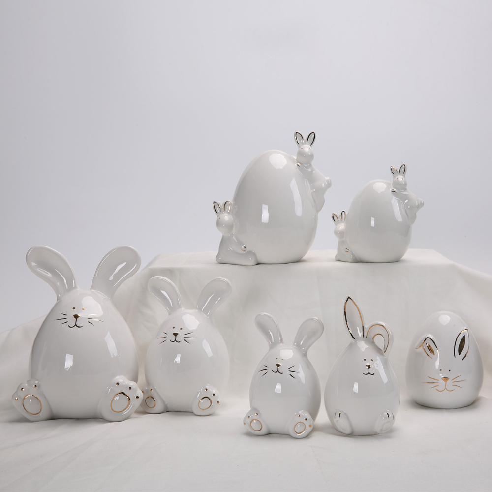 Ostern Home Desktop Decor Kaninchen Figuren Mit Eiern Statue Ostern Bunny Kaninchen 1