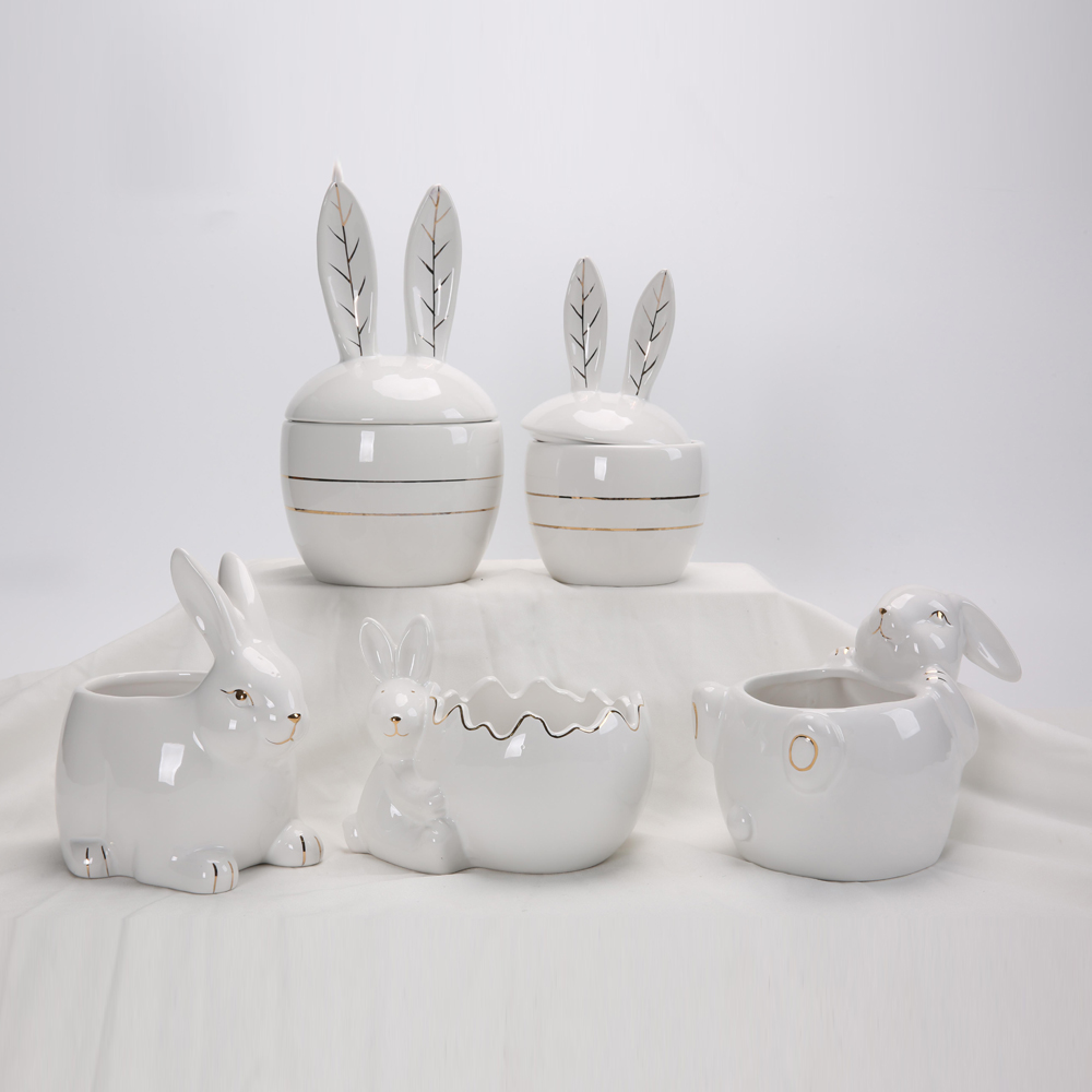 Ostern Home Desktop Decor Kaninchen Figuren Mit Eiern Statue Ostern Bunny Kaninchen 4