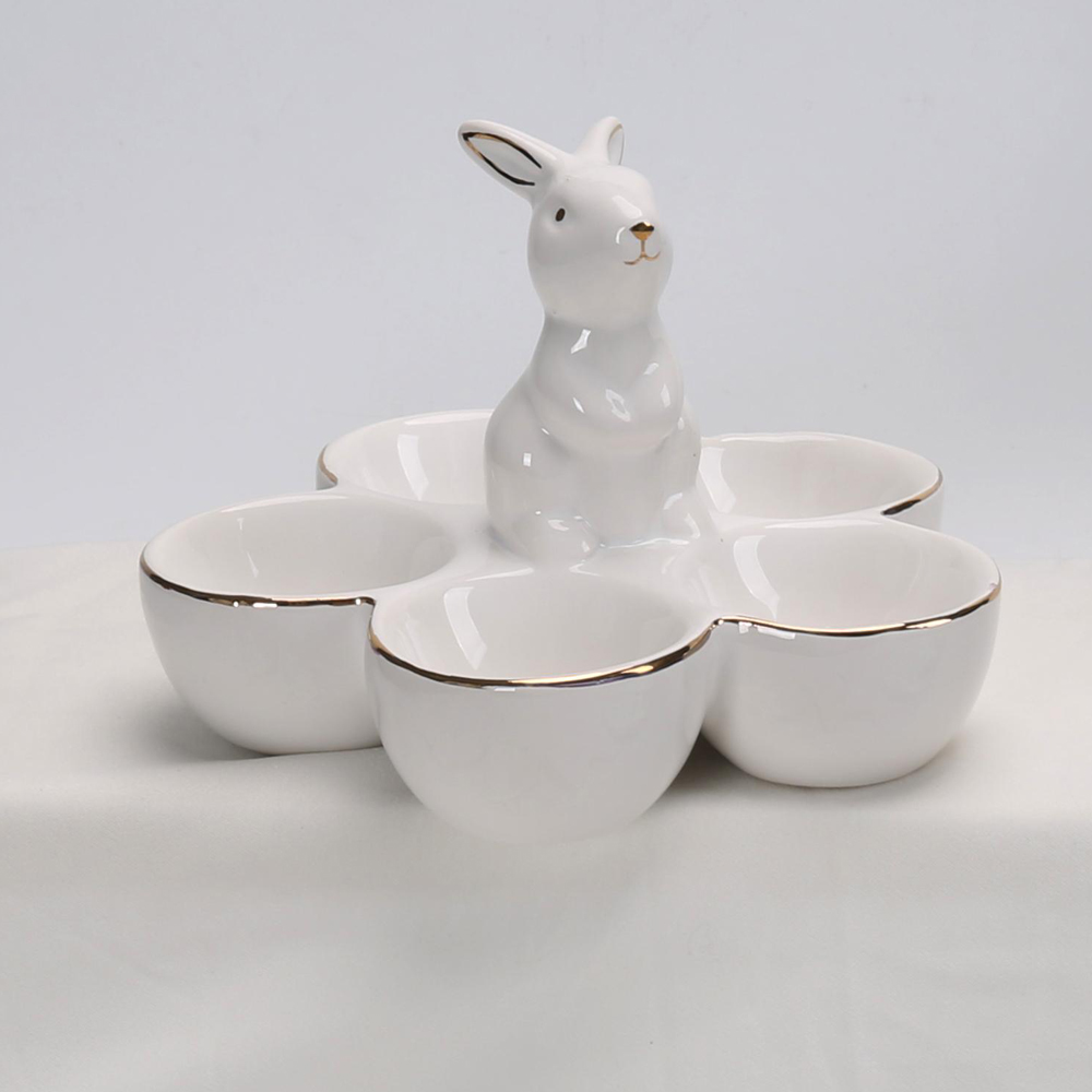 Party Home Urlaub Tabletoper Zubehör Keramik Eier Kaninchen Eierhalter Ornamente 3