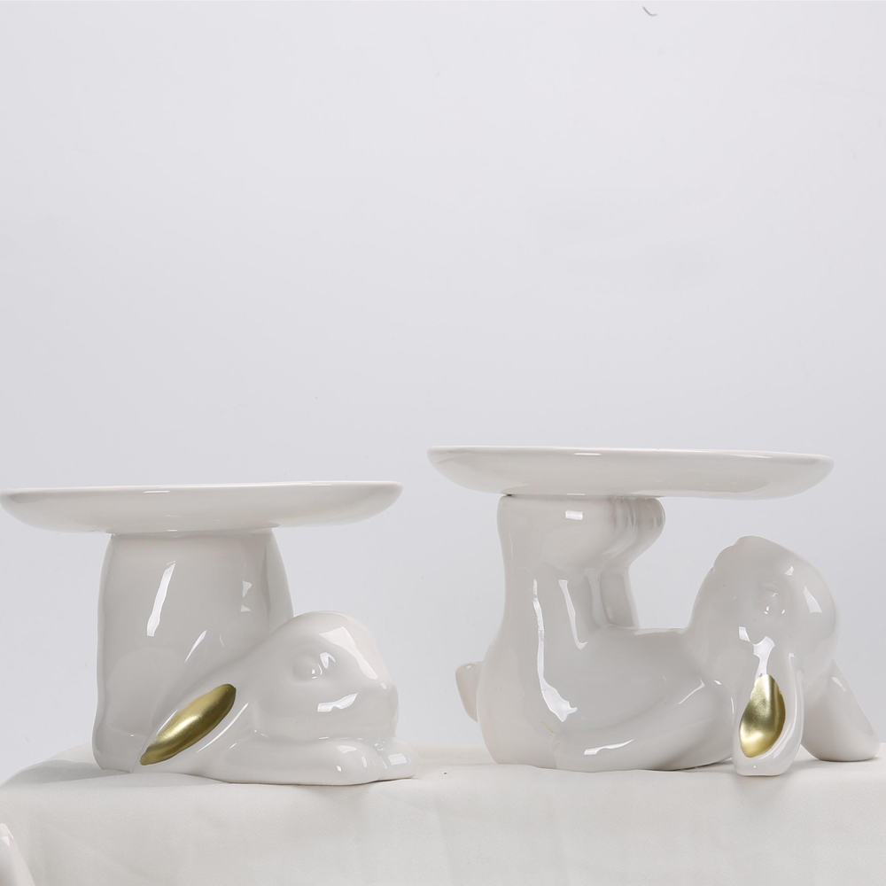 Party Home Urlaub Tabletoper Zubehör Keramik Eier Kaninchen Eierhalter Ornamente 2