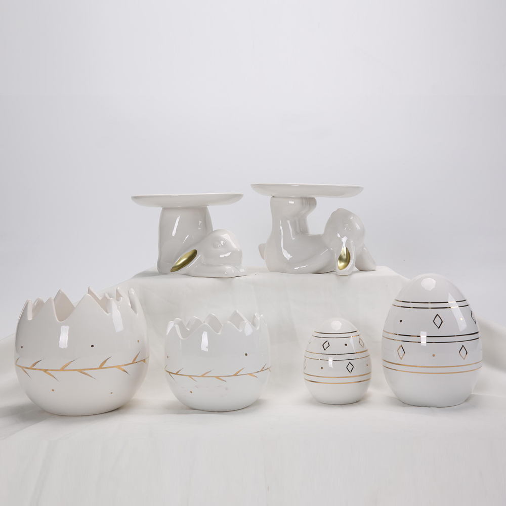 Party Home Urlaub Tabletoper Zubehör Keramik Eier Kaninchen Eierhalter Ornamente 1