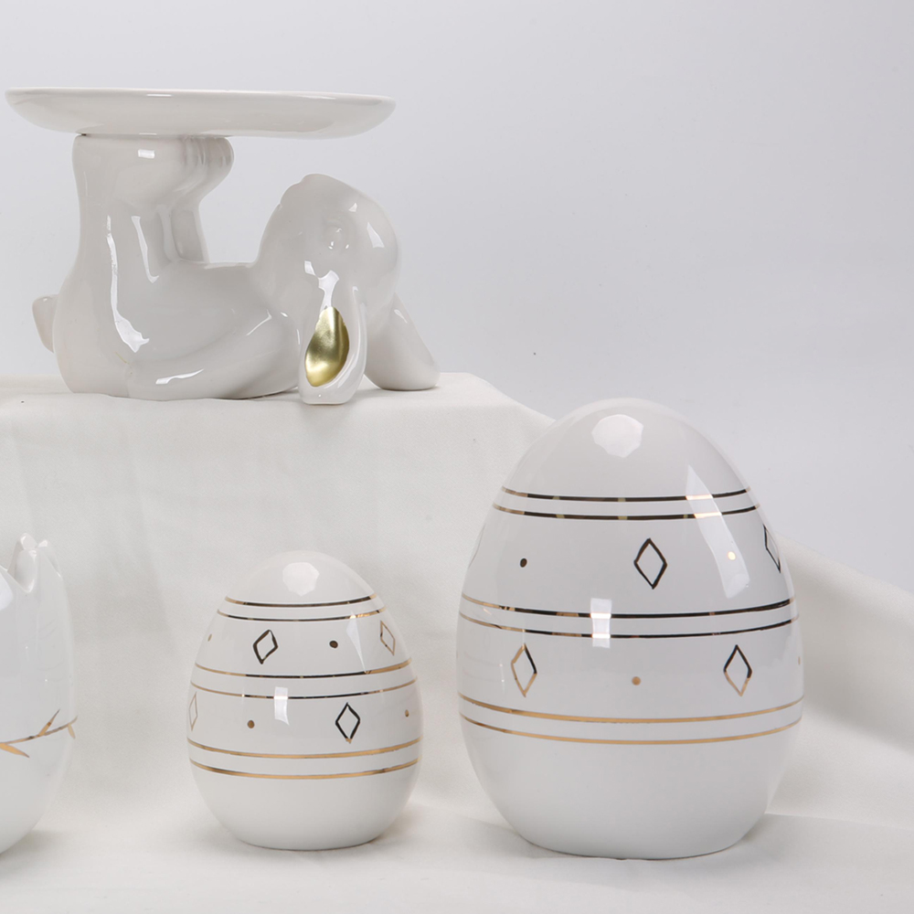 Party Home Urlaub Tabletoper Zubehör Keramik Eier Kaninchen Eierhalter Ornamente 5