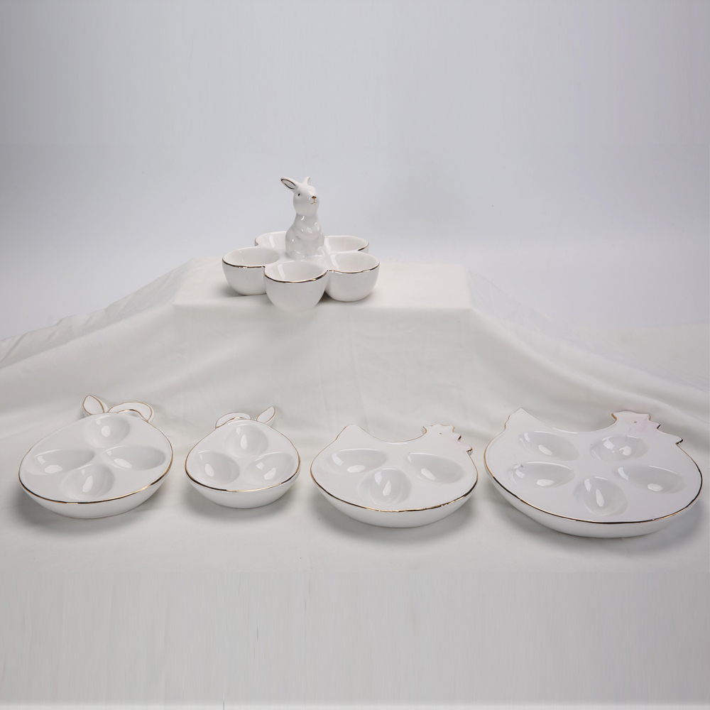 Party Home Urlaub Tabletoper Zubehör Keramik Eier Kaninchen Eierhalter Ornamente 6