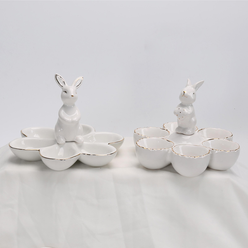 Party Home Urlaub Tabletoper Zubehör Keramik Eier Kaninchen Eierhalter Ornamente 10
