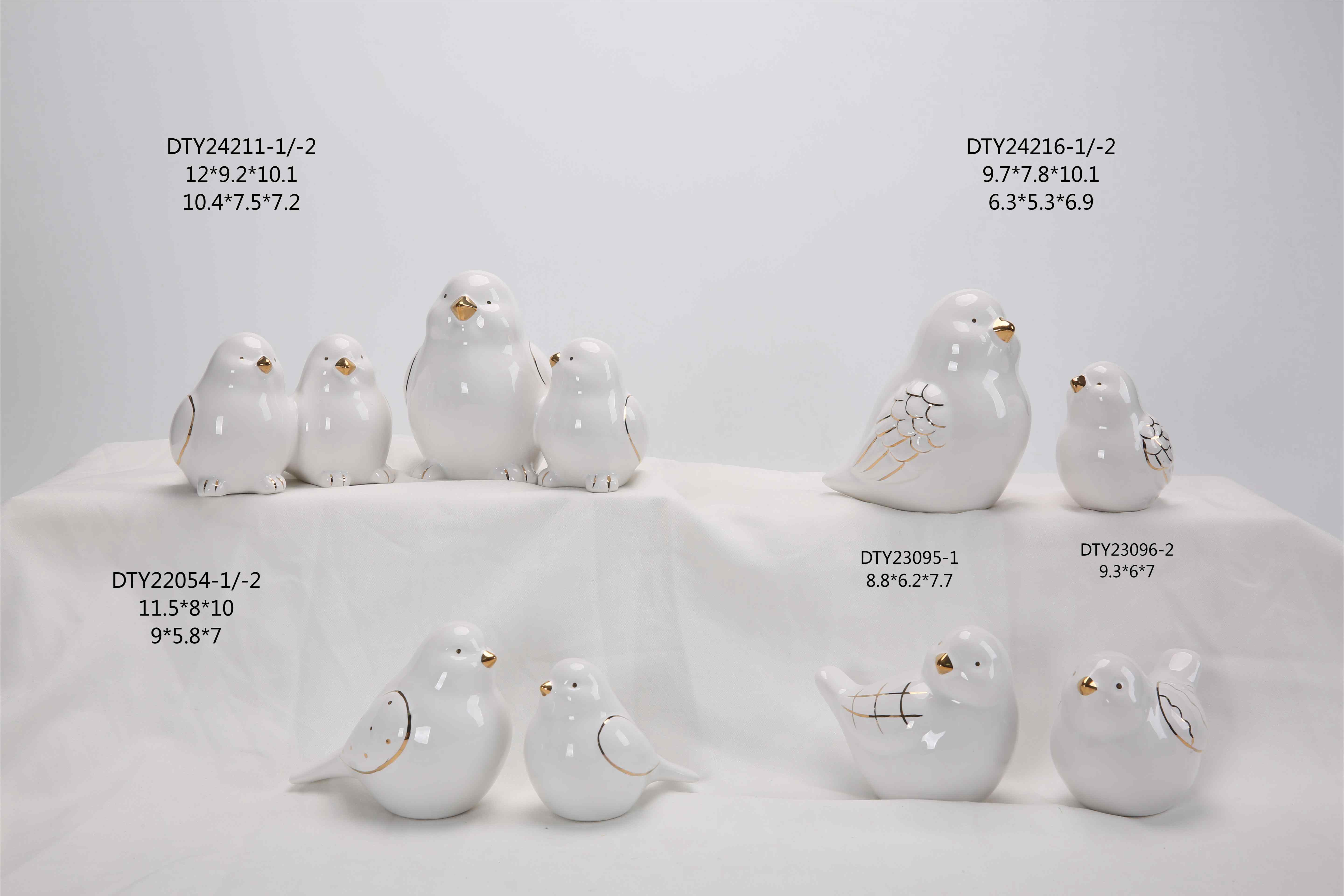 Adornos de cerámica con forma de animal de Pascua, bonito pájaro, decoración de mesa de Pascua de primavera, cerámica 2