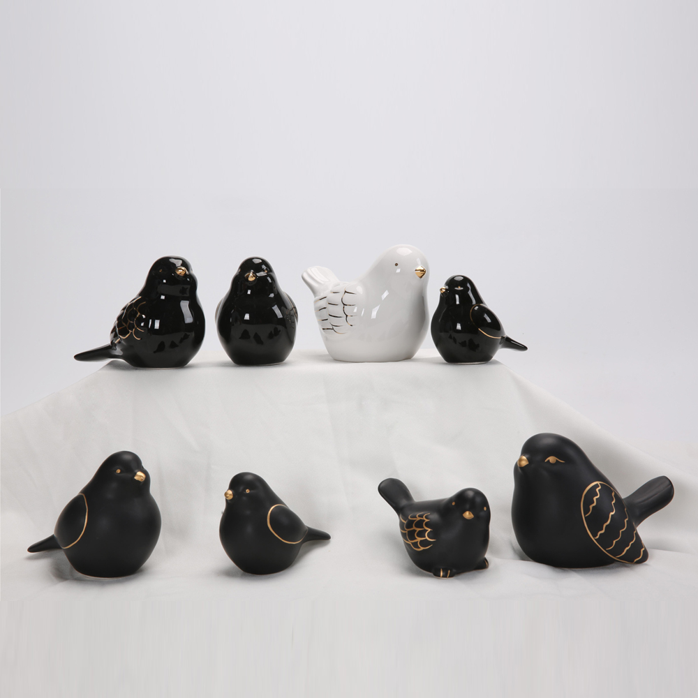 Adornos de cerámica con forma de animal de Pascua, bonito pájaro, decoración de mesa de Pascua de primavera, cerámica 4