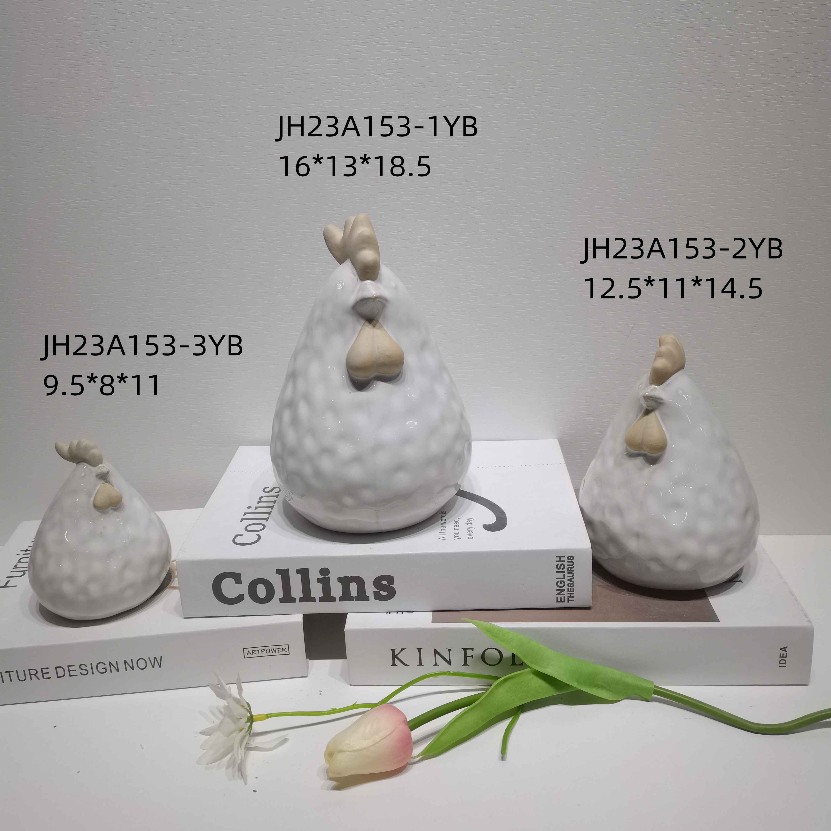 Moderne Statue Schreibtisch Ornament Ostern Tier Miniaturen Huhn Keramik Ostern Henne Figur 3