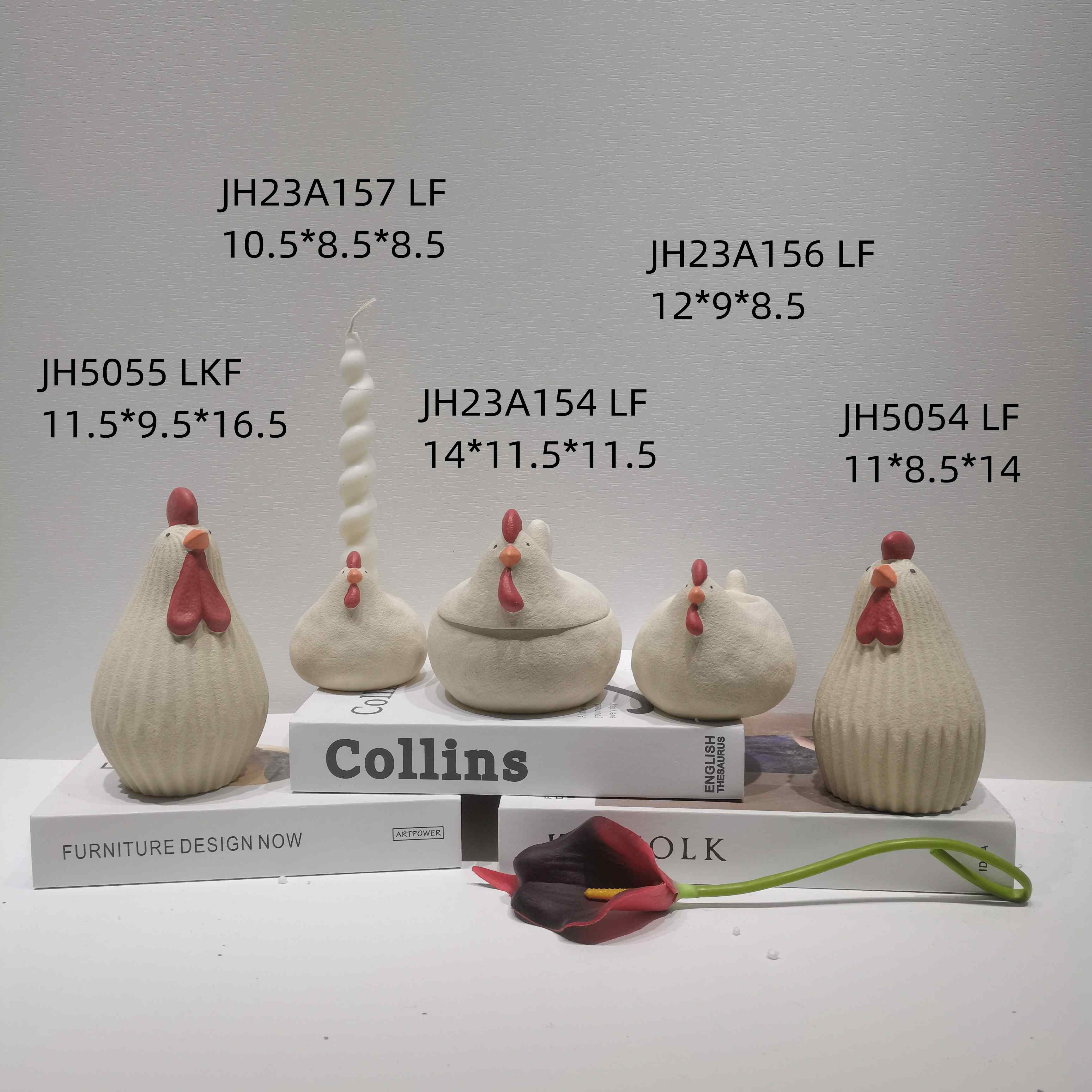 Moderne Statue Schreibtisch Ornament Ostern Tier Miniaturen Huhn Keramik Ostern Henne Figur 2