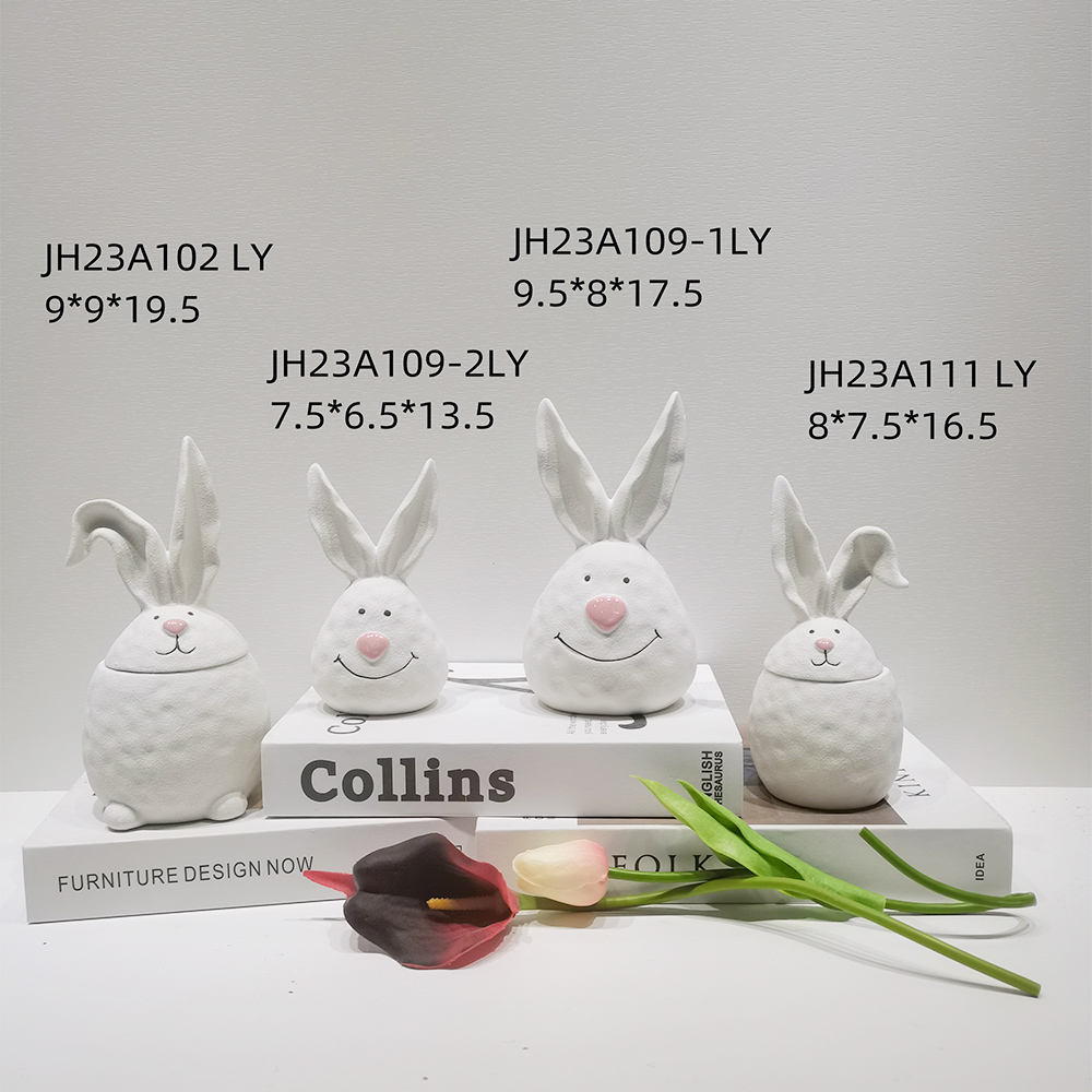 Ostern Frühling Home Desktop Decor Ostern Niedlichen Hase Decor Set Keramik Bunny Figurine 3