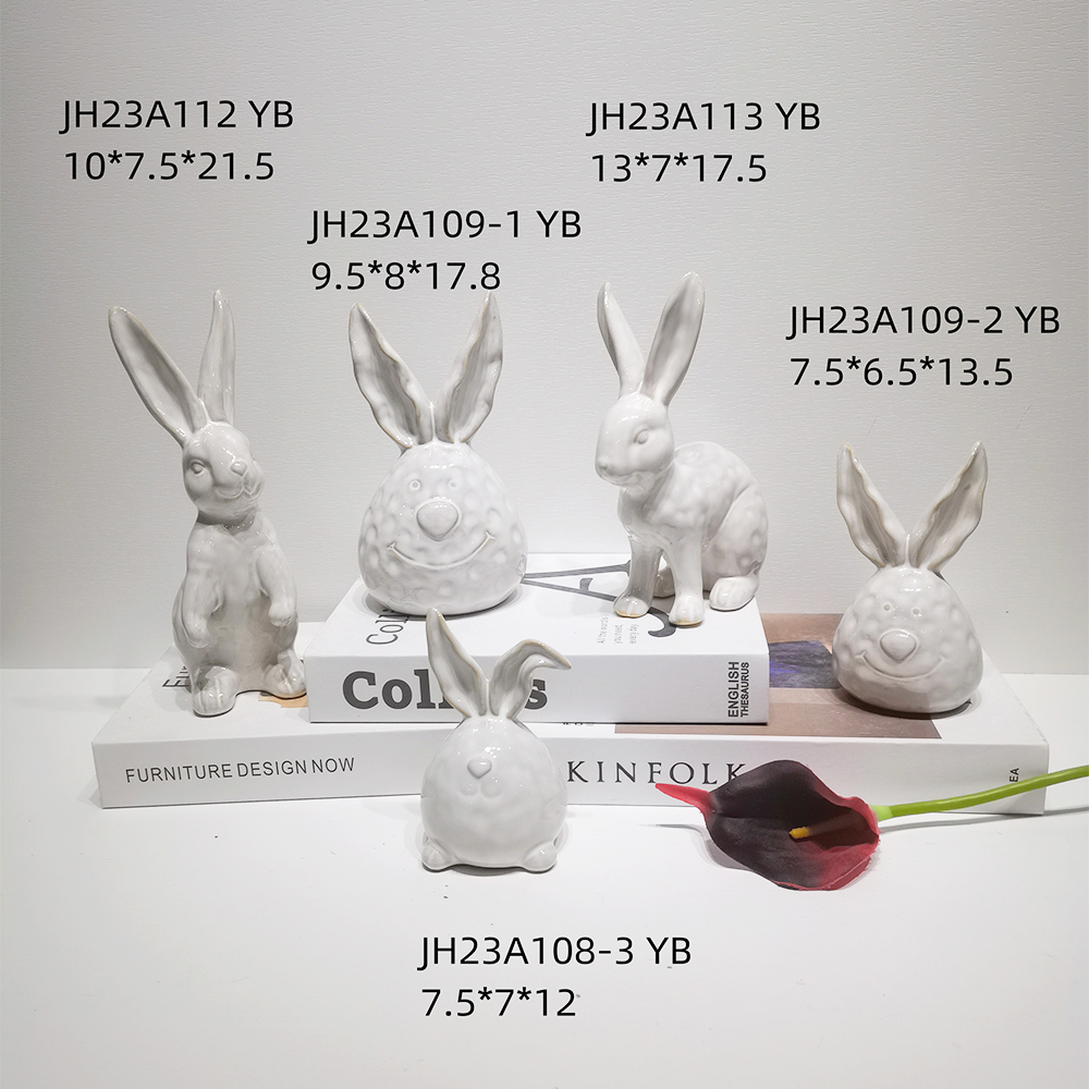 Ostern Frühling Home Desktop Decor Ostern Niedlichen Hase Decor Set Keramik Bunny Figurine 4