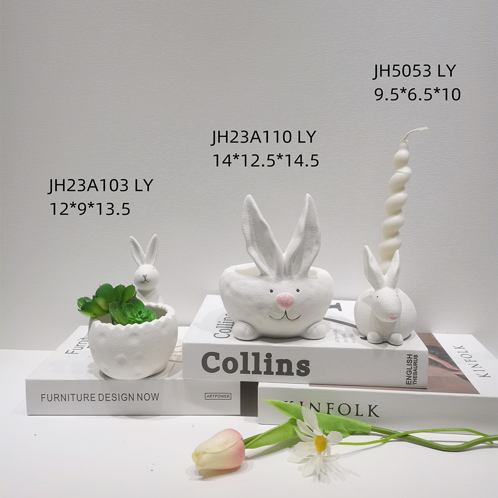 Ostern Frühling Home Desktop Decor Ostern Niedlichen Hase Decor Set Keramik Bunny Figurine 7