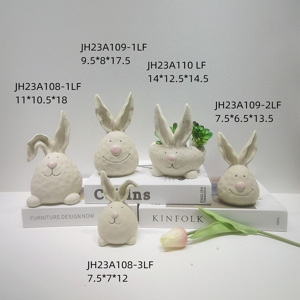 Ostern Frühling Home Desktop Decor Ostern Niedlichen Hase Decor Set Keramik Bunny Figurine 5