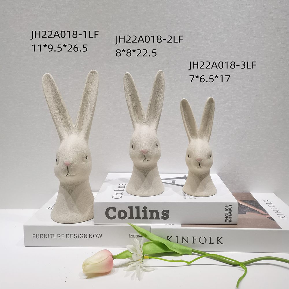 Moderne Statue Schreibtisch Ornament Ostern Tier Miniaturen Kaninchen Keramik Ostern Kaninchen Figur 2