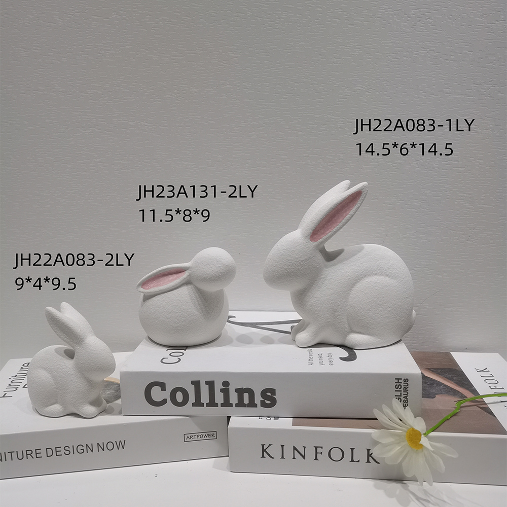 Moderne Statue Schreibtisch Ornament Ostern Tier Miniaturen Kaninchen Keramik Ostern Kaninchen Figur 7