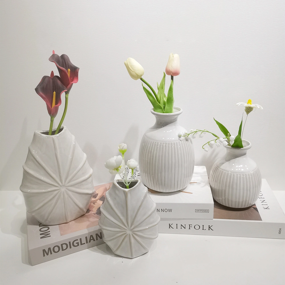 Главная Гостиная Украшения Nordic Vase Круглый полый керамический пончик Цветочный горшок 1