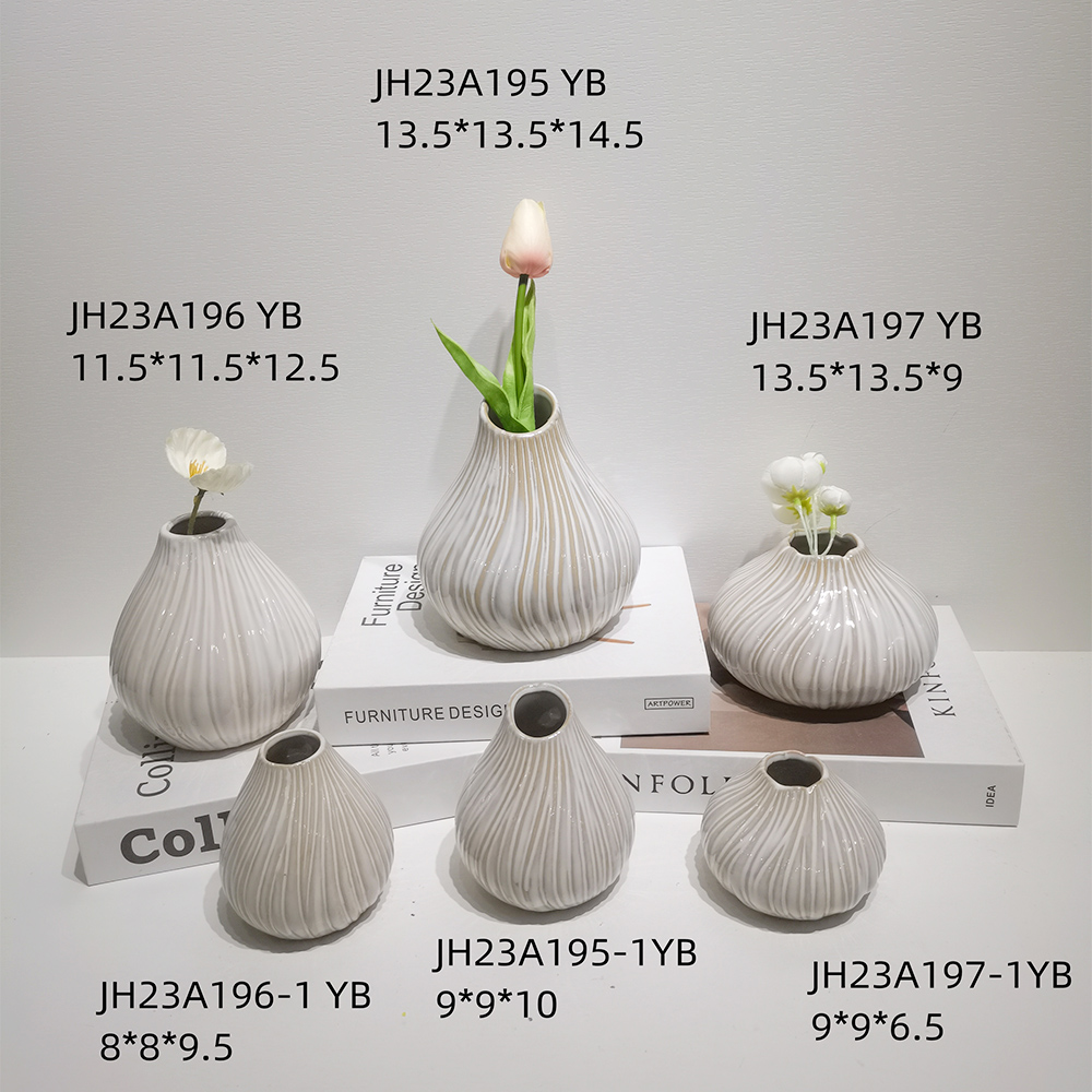 Maceta con arreglo floral, decoración de escritorio, jarrón de cerámica blanca nórdica, mini floreros 4