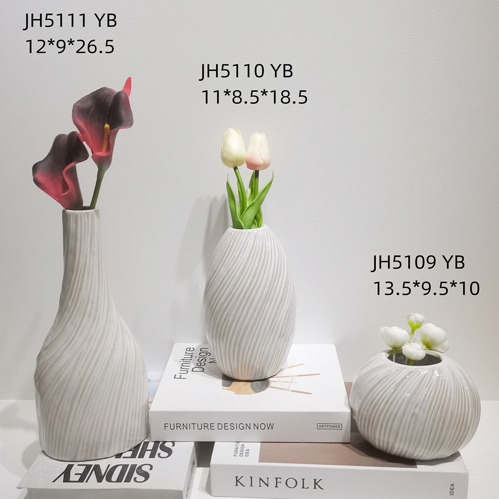 Maceta con arreglo floral, decoración de escritorio, jarrón de cerámica blanca nórdica, mini floreros 7