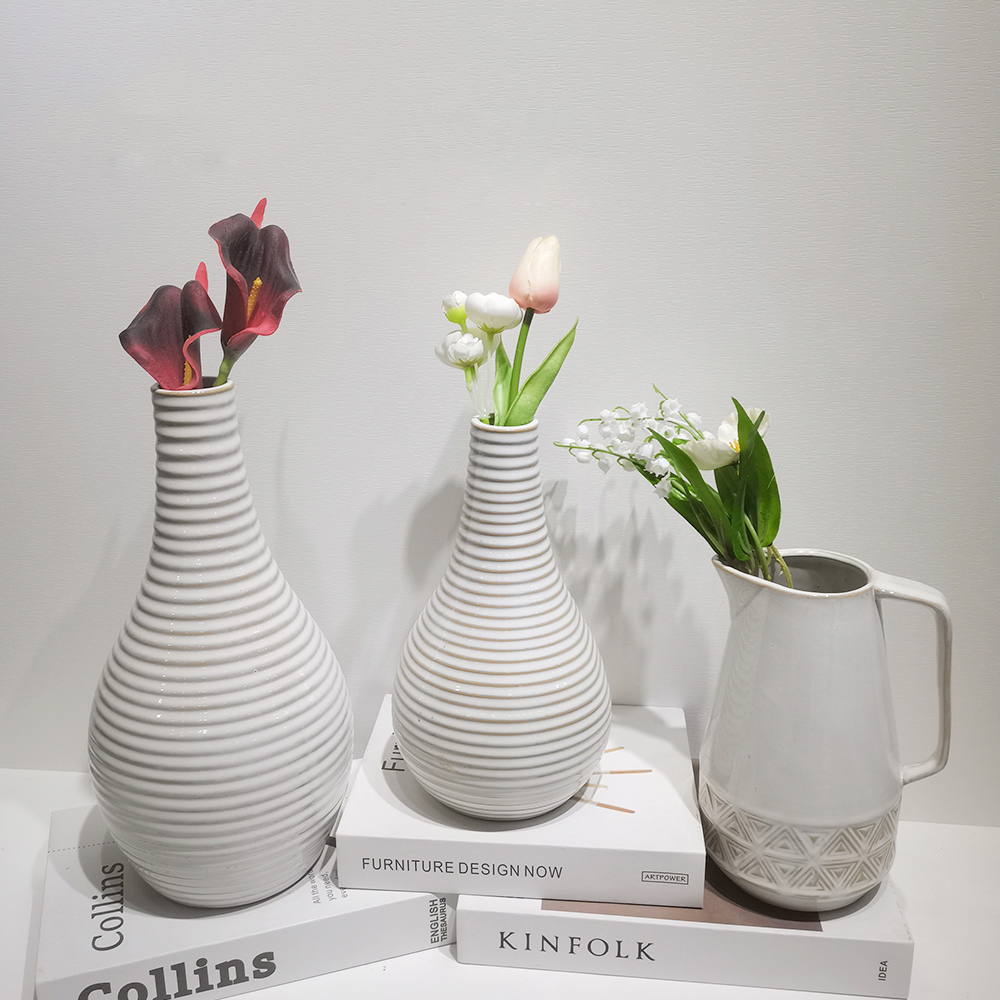 Inicio Boda Sala de estar Mesa Flor Botella Artesanía Nórdica Creativa Florero de Cerámica 7