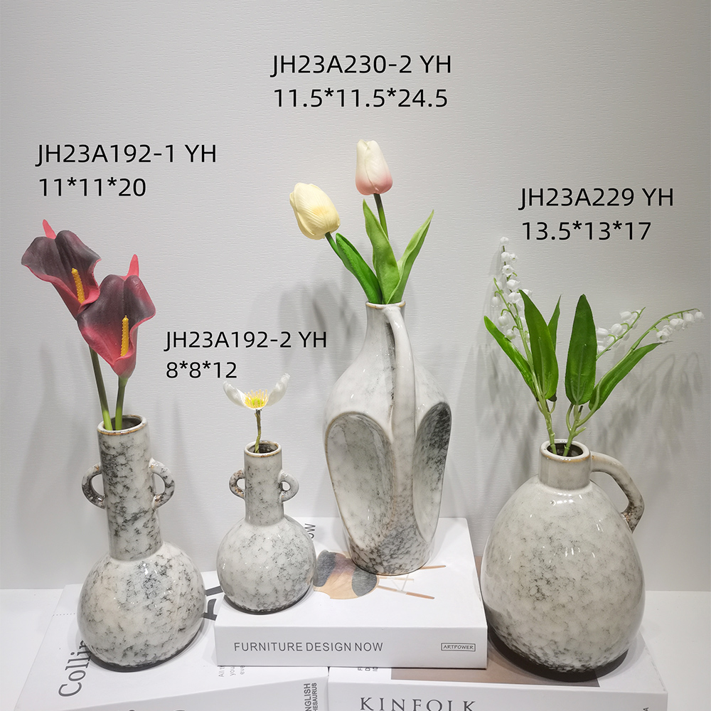 Arreglo floral artificial, maceta, decoración del hogar, jarrones de cerámica nórdicos 3