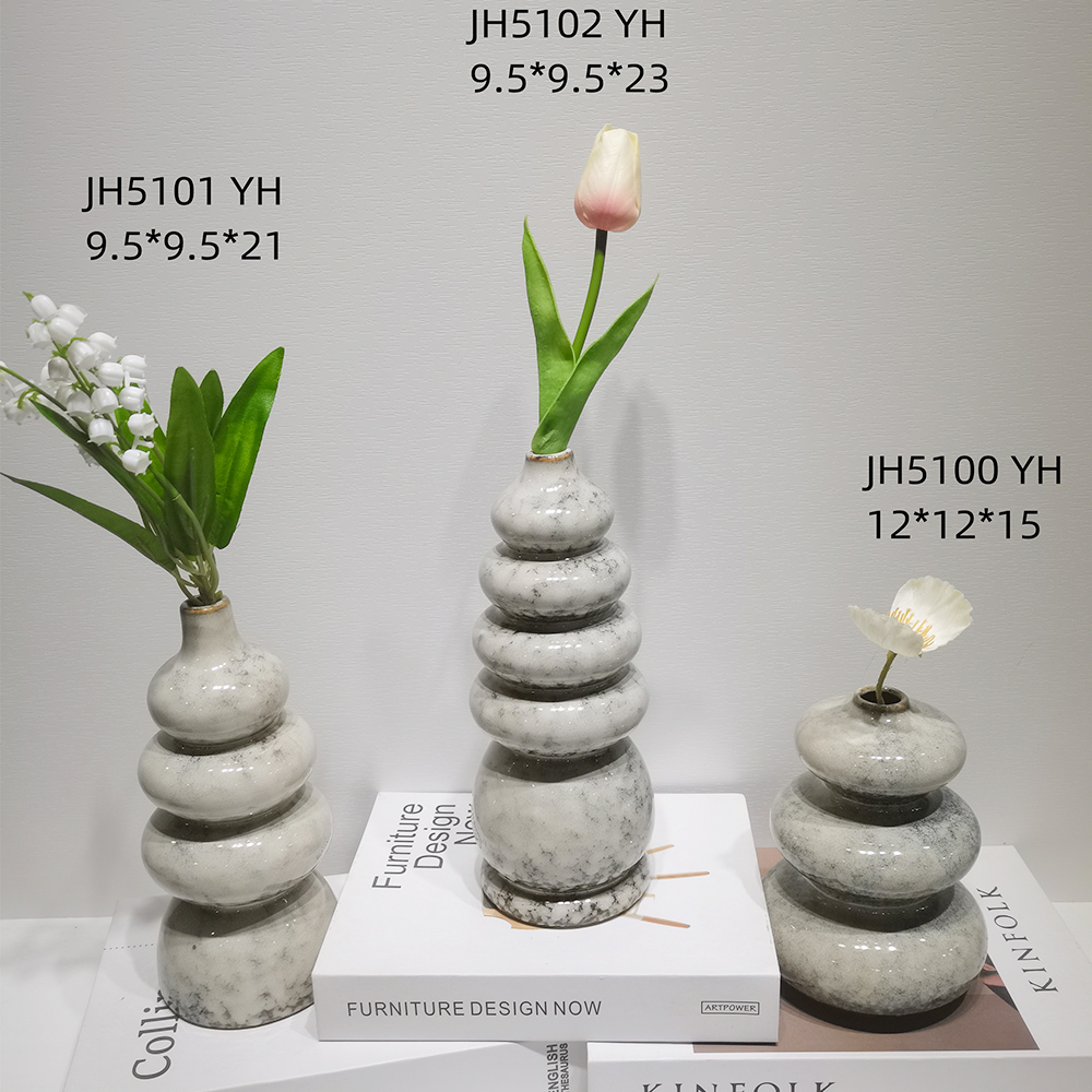 Arreglo floral artificial, maceta, decoración del hogar, jarrones de cerámica nórdicos 4
