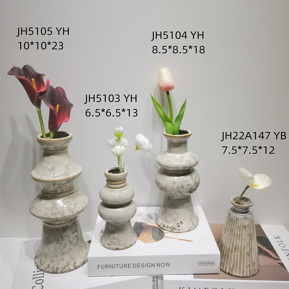 Arreglo floral artificial, maceta, decoración del hogar, jarrones de cerámica nórdicos 6