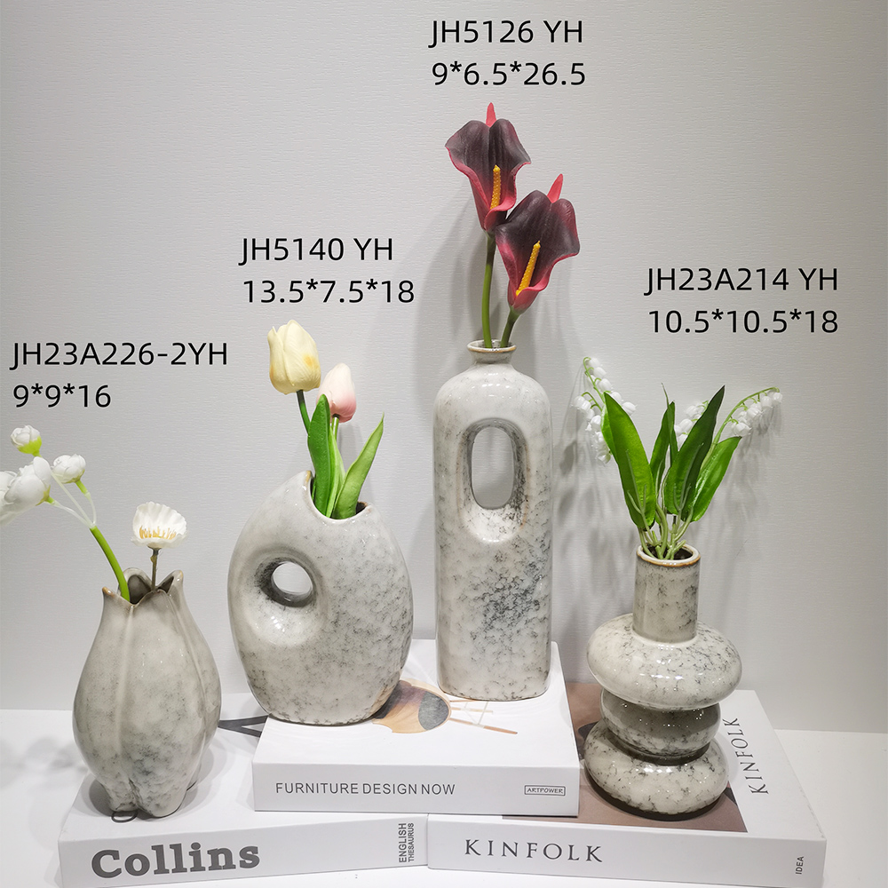 Jarrón decorativo de cerámica abstracta con decoración nórdica minimalista para el hogar moderno y rústico. 5