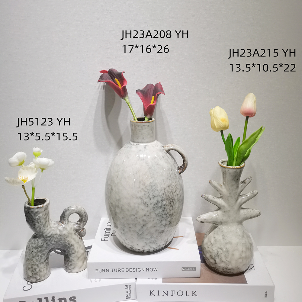 Jarrón decorativo de cerámica abstracta con decoración nórdica minimalista para el hogar moderno y rústico. 7