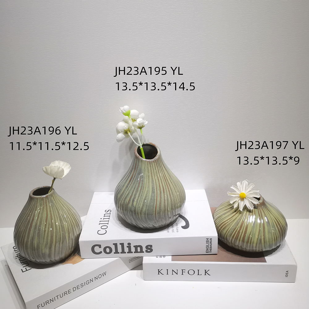 Jarrón de cerámica rústica con asas para decoración del hogar, estilo granja, para sala de estar 7