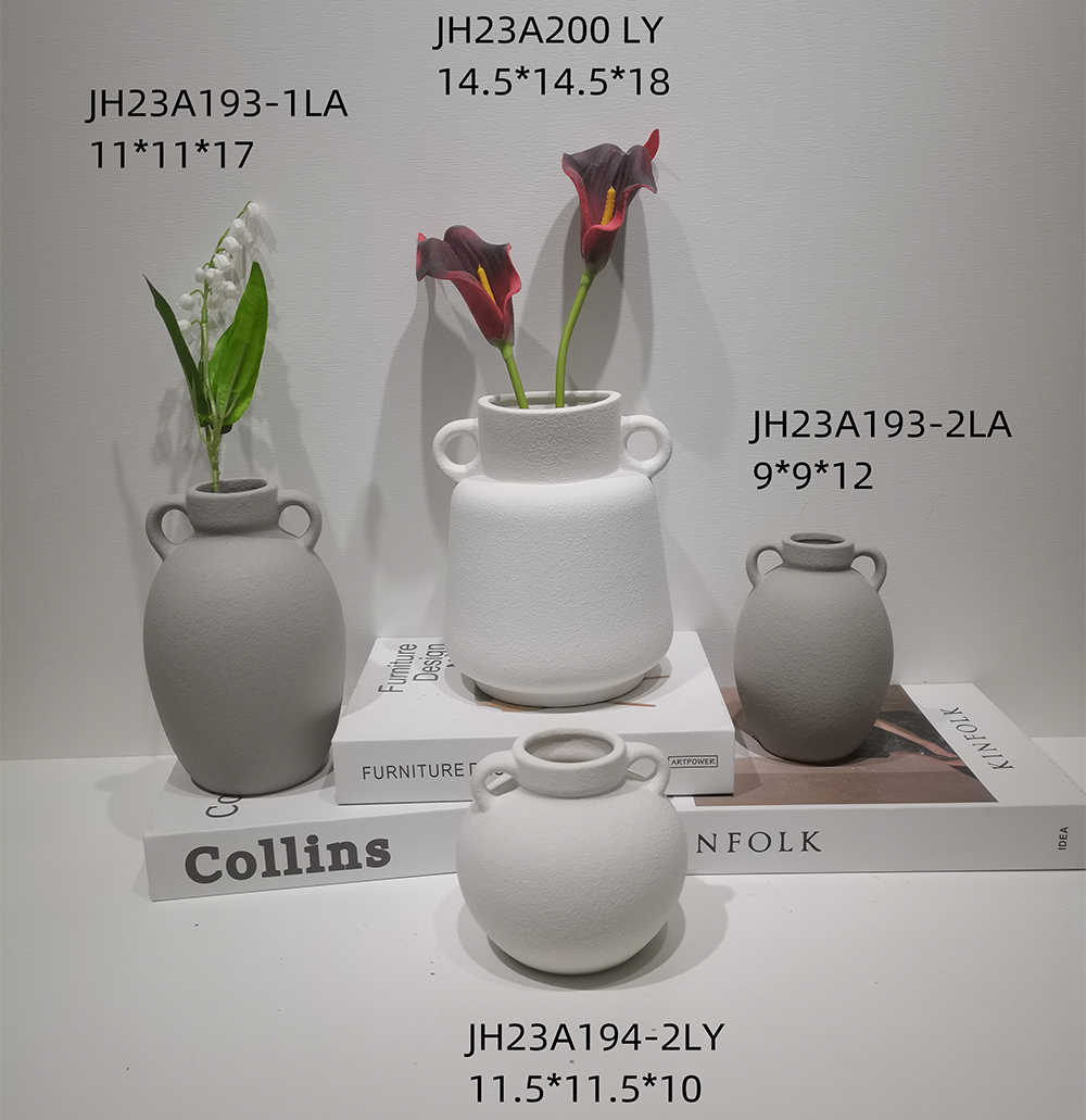 Estante de escritorio de estilo nórdico hecho a mano, decoración moderna de estilo bohemio, jarrones de cerámica para flores de pampas. 7