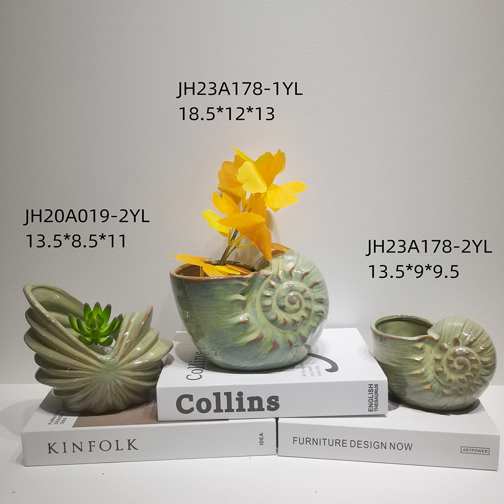 Home Party Tischdekoration Keramik Sukkulenten Topf Muschelförmige Kaktus Topf Pflanzer Blumentopf 3