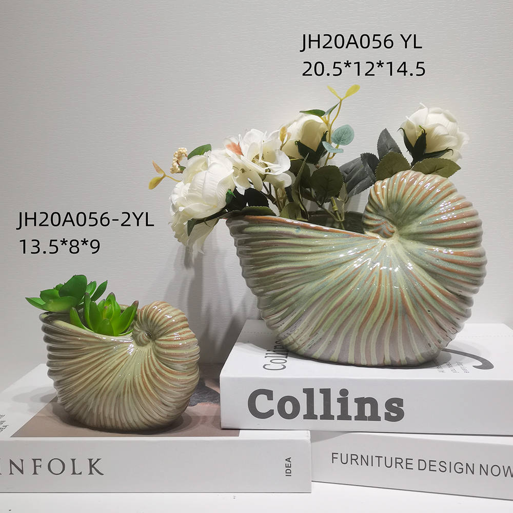 Home Party Tischdekoration Keramik Sukkulenten Topf Muschelförmige Kaktus Topf Pflanzer Blumentopf 7