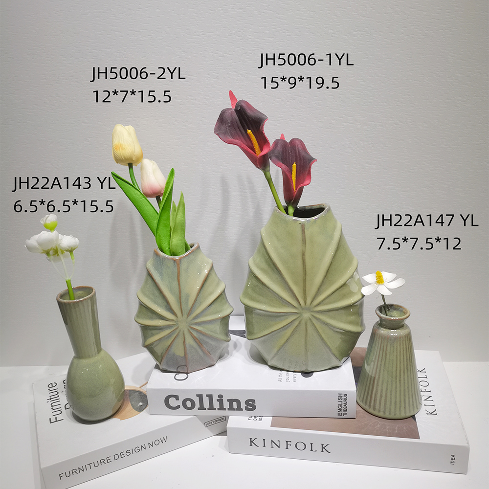 Jarrones de flores secas con forma de hojas para decoración del hogar, estilo bohemio moderno, para mesa de cena de boda y fiesta 5