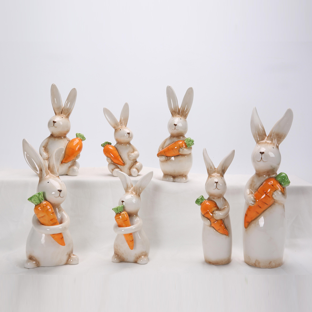 Home Party Supplies Tischplatte Keramik dekorative Herzstück Bunny Kaninchen Figur Dekor 1
