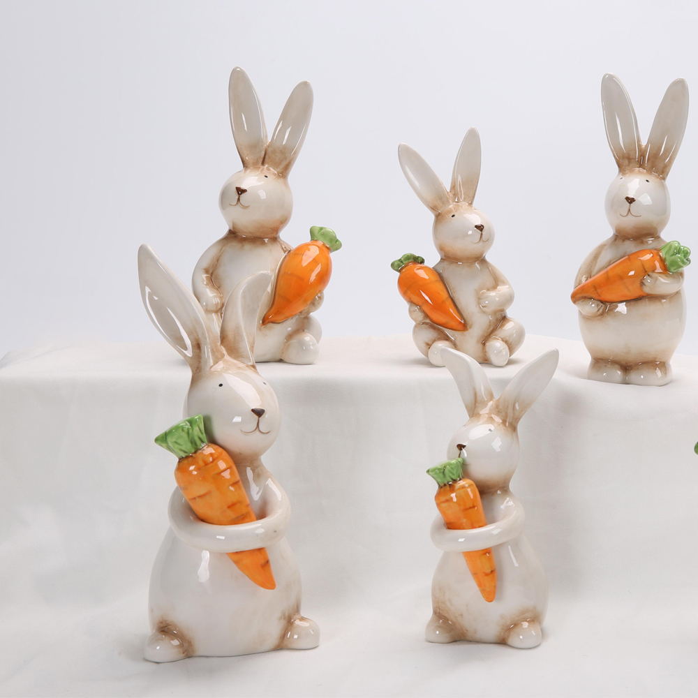 Home Party Supplies Tischplatte Keramik dekorative Herzstück Bunny Kaninchen Figur Dekor 3