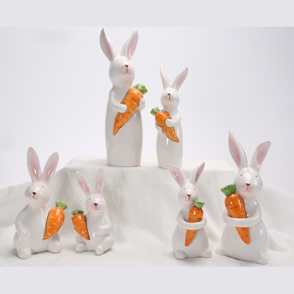 Home Party Supplies Tischplatte Keramik dekorative Herzstück Bunny Kaninchen Figur Dekor 2