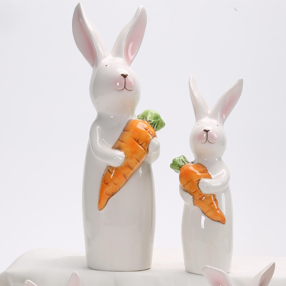 Home Party Supplies Tischplatte Keramik dekorative Herzstück Bunny Kaninchen Figur Dekor 4