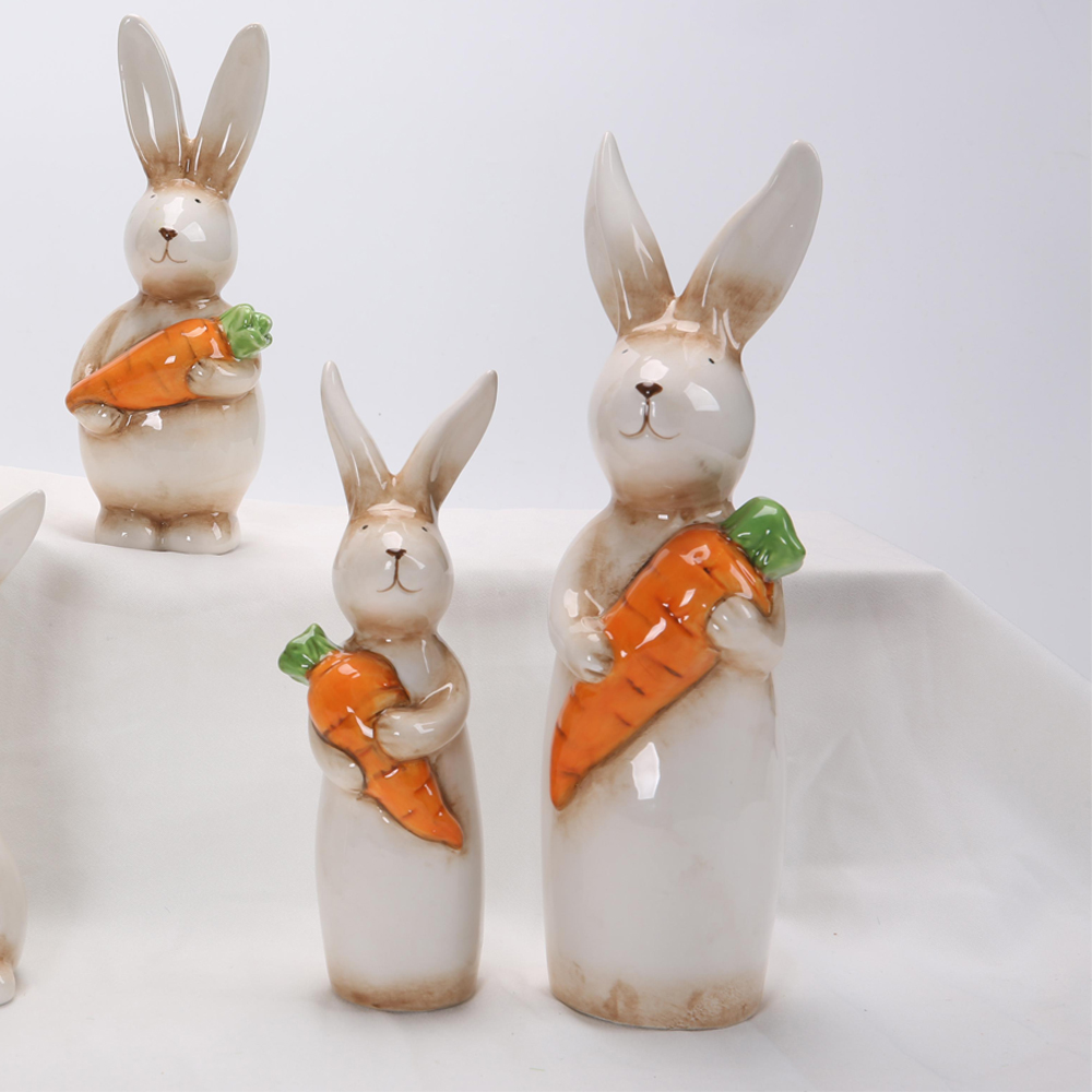 Home Party Supplies Tischplatte Keramik dekorative Herzstück Bunny Kaninchen Figur Dekor 8